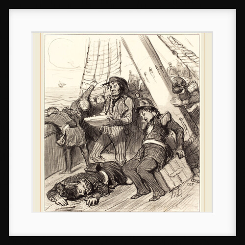 Plusieurs gardes nationaux qui n'avaient pas songé, 1848 by Honoré Daumier