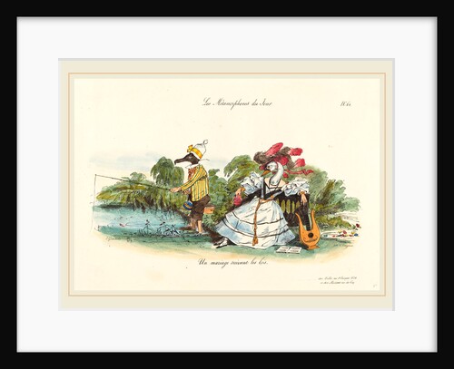 Metamorphoses of the Day: A Conventional Marriage, 1829 by Jean-Ignace-Isidore Grandville