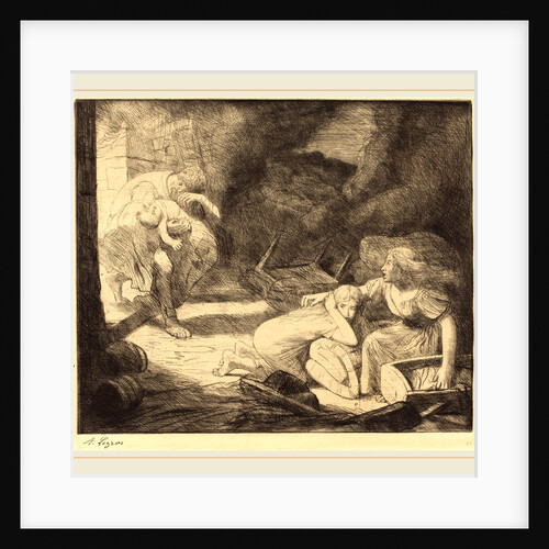 The Fire, 2nd plate by Alphonse Legros