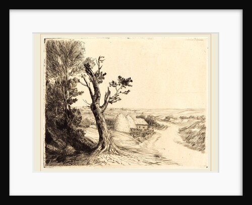 Landscape with Haystacks by Alphonse Legros