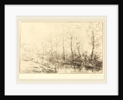 Birch Trees: Water's Edge Seen in Morning Light by Alphonse Legros