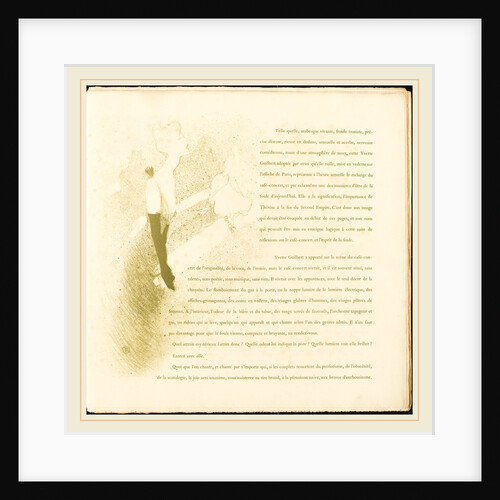 Yvette Guilbert, 1894 by Henri de Toulouse-Lautrec