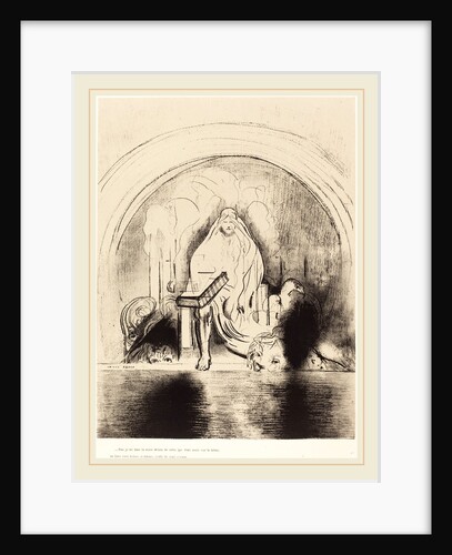 Puis je vis, dans la main droite de celui quietait assis sur le trone, un livre ecritdedans et dehors, scelle de sept sceaux, 1899 by Odilon Redon