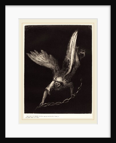 Apres cela je vis descendre du ciel un ange qui avait la clef de l'abime, et une grande chaine en sa main, 1899 by Odilon Redon