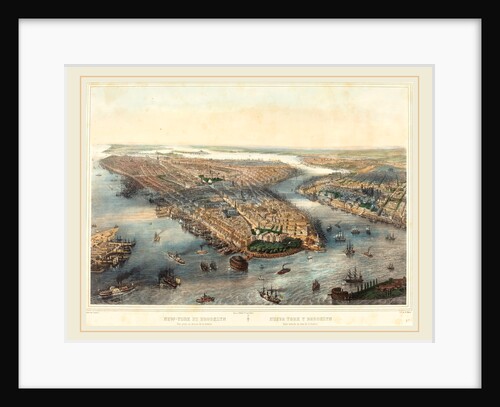 New York et Brooklyn-Vue prise au dessus dela batterie by Theodore Muller