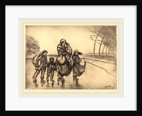 In the Rain: Mother and Children by Théophile Alexandre Steinlen