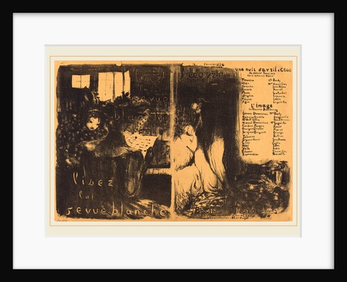 Lisez la revue blanche; Un nuit d'Avril Ceos, L'image, 1894 by Edouard Vuillard