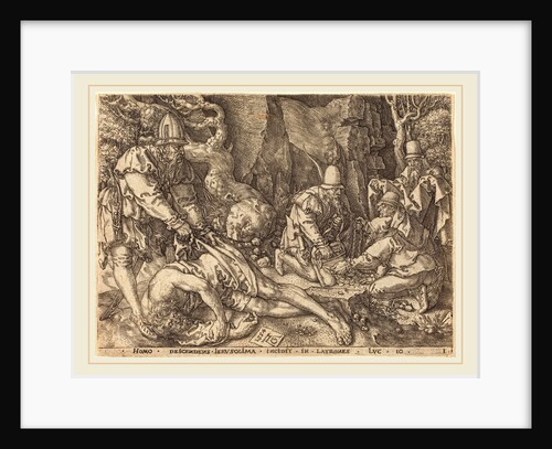 Traveler among Thieves, 1554 by Heinrich Aldegrever