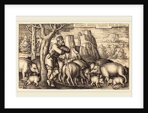 The Prodigal Son with the Swine by Sebald Beham