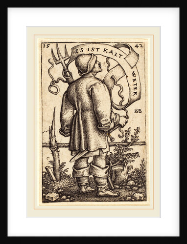 The Weather Peasant: Es ist Kalt Weter, 1542 by Sebald Beham