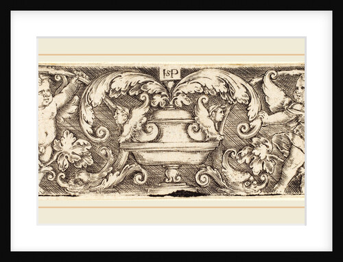 Ornament with a Vase between Two Genii by Sebald Beham