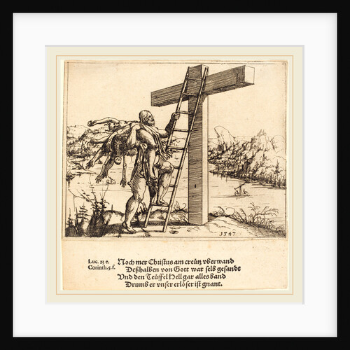 Christ Ascending the Cross with Sin, Death, and the Devil, 1547 by Augustin Hirschvogel