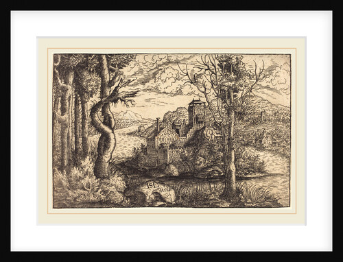 View on a River with a Castle on an Island, 1553 by Hans Sebald Lautensack