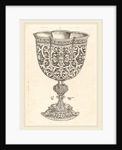 Chalice with six embossings, base decorated with two dolphins by Georg Wechter I
