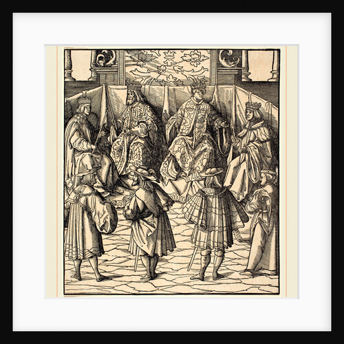 Assembly of Four Kings, in the foreground Four Men by Leonhard Beck