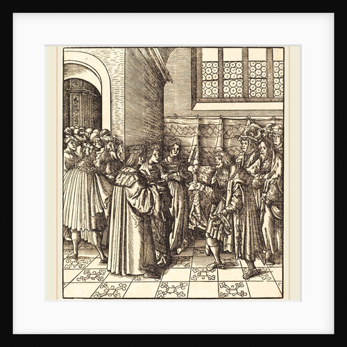 A Legation before a King, near Him Two Women Standing by Leonhard Beck