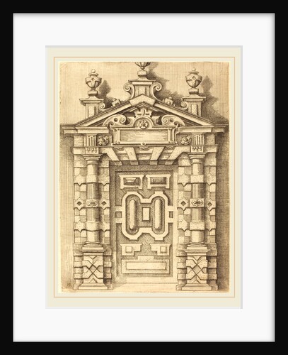 Pedimented Doorway, c. 1594 by Wendel Dietterlin and anonymous etcher
