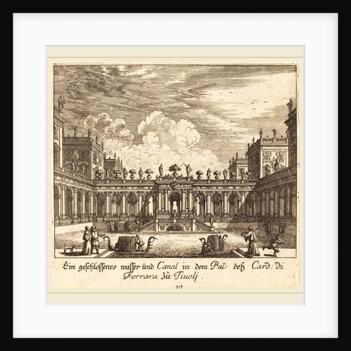 Palace and Canal, Cardinal di Ferrara, Tivoli, 1681 by Melchior Küsel