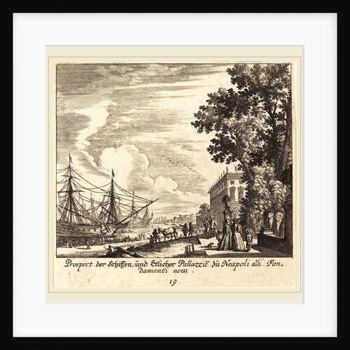 Ships, Fondamenti Novi, Naples, 1681 by Melchior Küsel