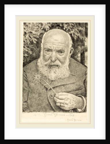 Self-Portrait VI with Flower by Hans Thoma