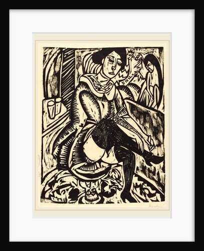 Woman Tying Her Shoe by Ernst Ludwig Kirchner