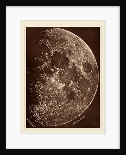 Photographie de la lune a son 1er Quartier, 1865 by Lewis Rutherford