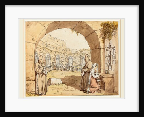 La Compagnia dei sacconi al Colosseo, 1829 by Bartolomeo Pinelli
