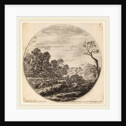 Cows Grazing in a Valley, 1646 by Stefano Della Bella