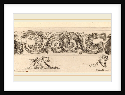 Ornamental Frieze with Eagle and Lion Engarlanded by Children, probably 1648 by Stefano Della Bella