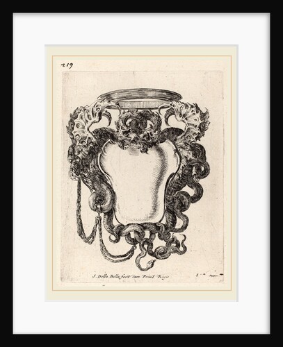 Cartouche Flanked by Dragons, 1647 by Stefano Della Bella