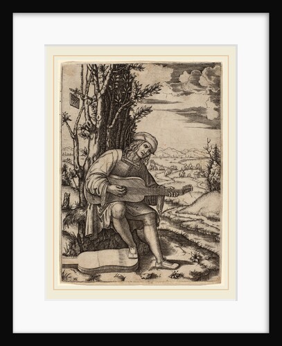 The Guitar Player by Marcantonio Raimondi