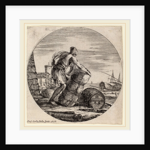 Galley Slave Hauling a Ship's Cargo, 1656 by Stefano Della Bella