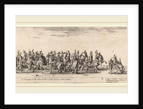 Twenty Pages and Five Turkish Horses, 1633 by Stefano Della Bella