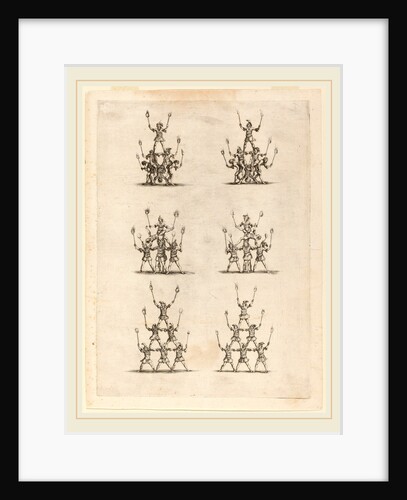 Thirty-Six Jugglers Standing in Pyramids, 1652 by Stefano Della Bella