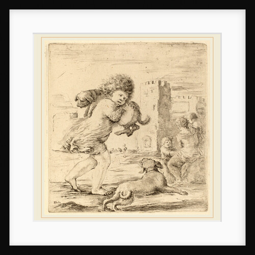 Child Holding a Puppy by Stefano Della Bella