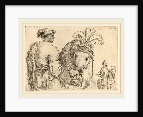 Negro Feeding a Horse, probably 1662 by Stefano Della Bella