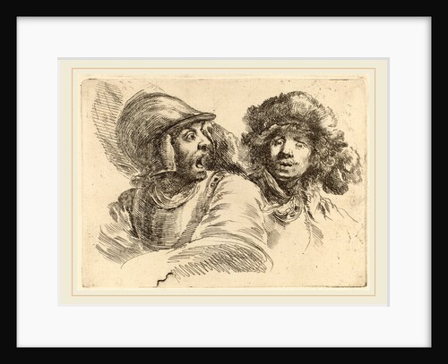 Frightened Soldier and Man with Fur Cap by Stefano Della Bella