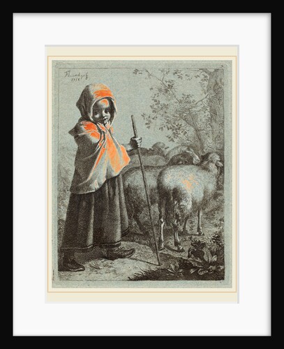 Child Shepherdess with Flock, 1758 by Francesco Londonio