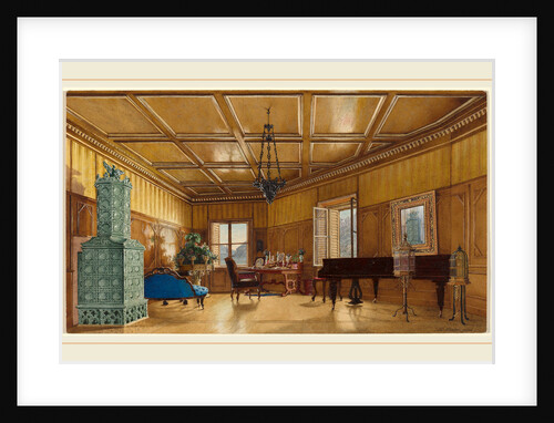 The Music Room of Archduchess Margarete, Princess of Saxony, in Schloss Ambras, 1870s by Heinrich von Förster