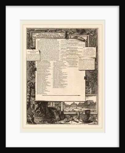 Catalogo delle Opere Date Finora Alla Lvce Da Gio Battista Piranesi by Giovanni Battista Piranesi and Francesco Piranesi