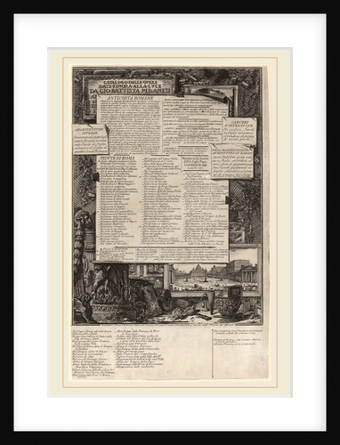 Catalogo delle Opere by Giovanni Battista Piranesi