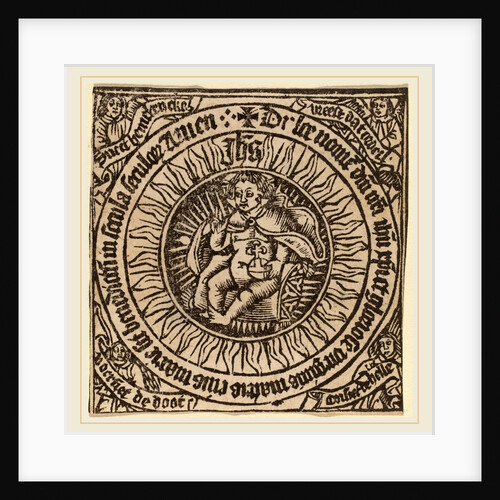 Divine Infant with the Globe in a Circle with Four Angels, probably c. 1500 by Anonymous