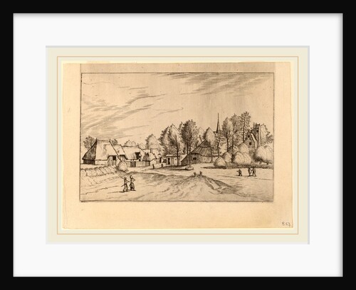 Country Village with Church Tower by Johannes van Doetechum the Elder and Lucas van Doetechum