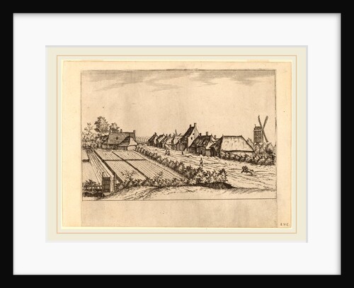 Fields and a Village Road with Post Mill by Johannes van Doetechum the Elder and Lucas van Doetechum