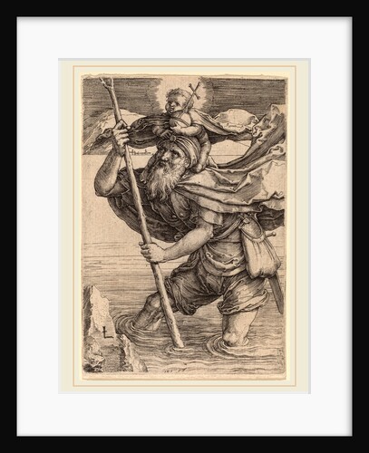 Saint Christopher Carrying the Infant Christ, c. 1521 by Lucas van Leyden