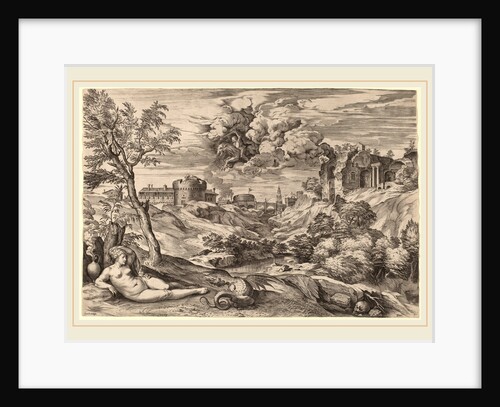 Landscape with Roger Liberating Angelica by Cornelis Cort