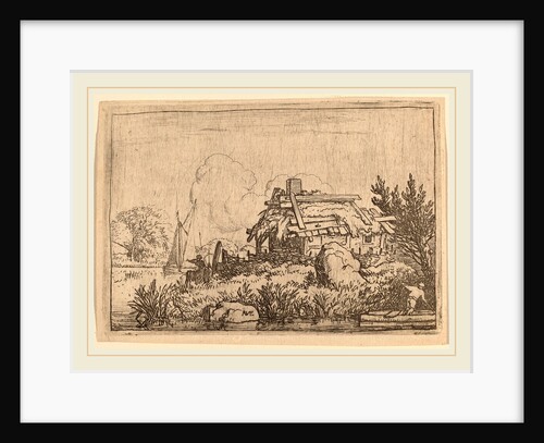 Ruined Cottage, Surrounded by Water by Allart van Everdingen