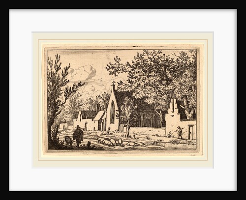 Swine Herd near a Chapel by Allart van Everdingen