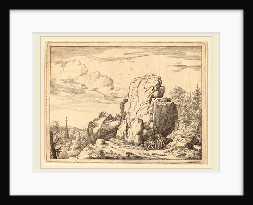 Two Men Seated at the Foot of a High Rock by Allart van Everdingen