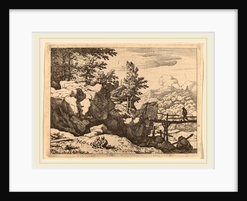Man on a Small Wooden Bridge by Allart van Everdingen